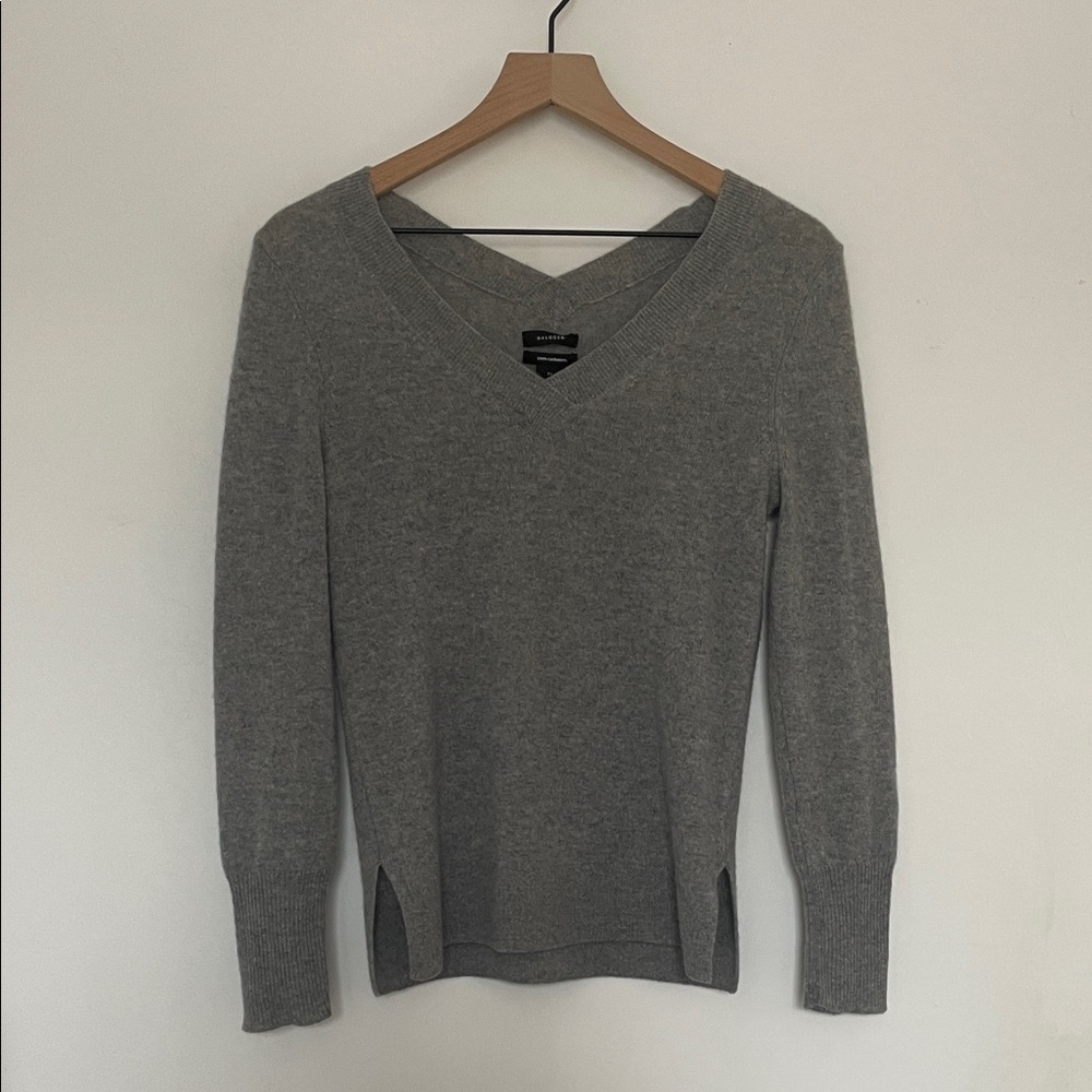 Halogen Charcoal V-Neck Women's Sweater